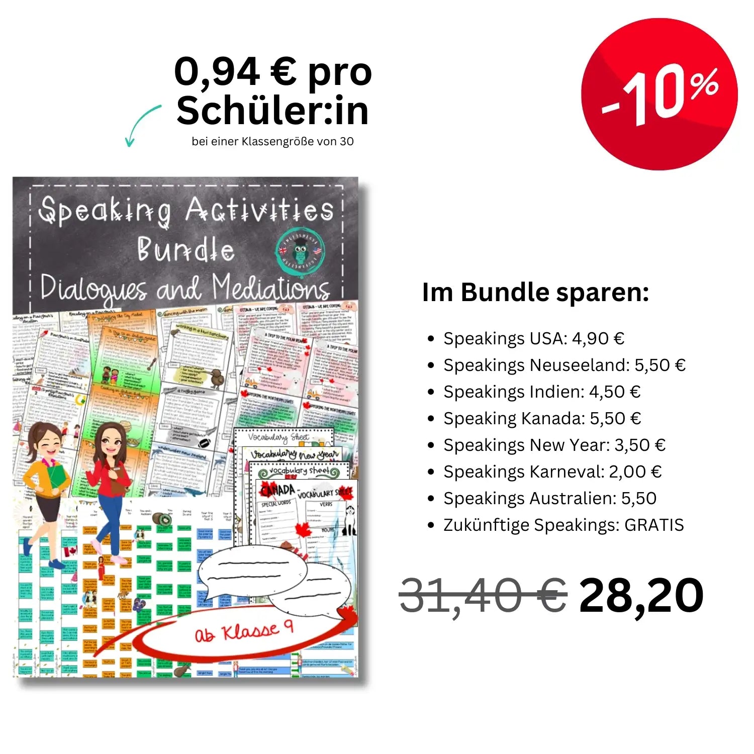 Speaking Materialangebot 10% Rabatt Angebot
