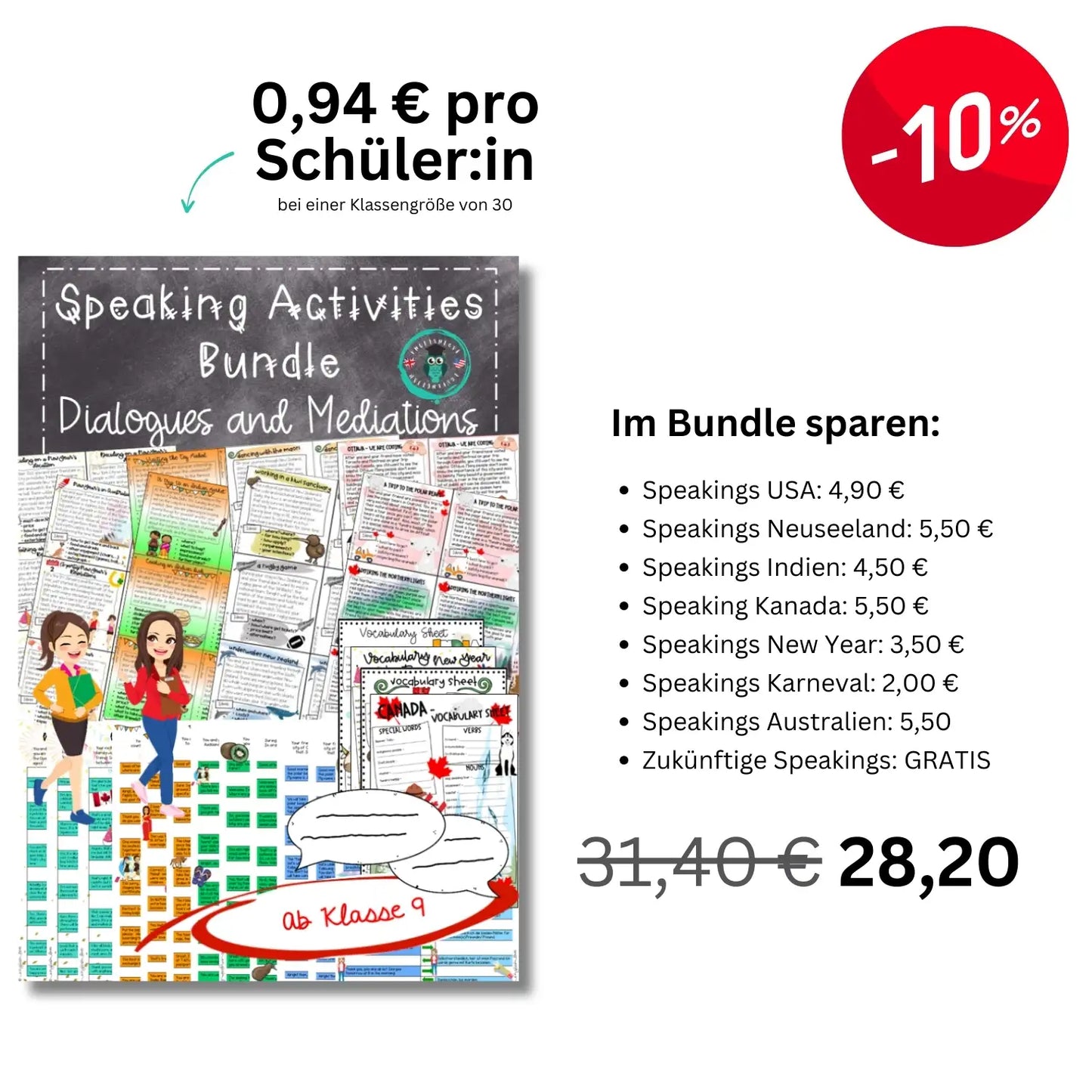 Speaking Materialangebot 10% Rabatt Angebot