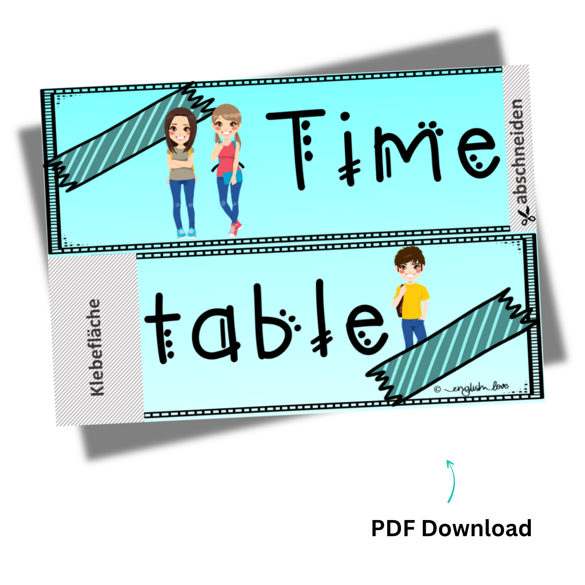 Stundenplan Timetable Klassenzimmer classroom PDF Download