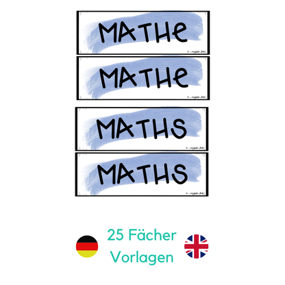 Stundenplan Timetable Klassenzimmer classroom Englisch und Deutsch Fächer
