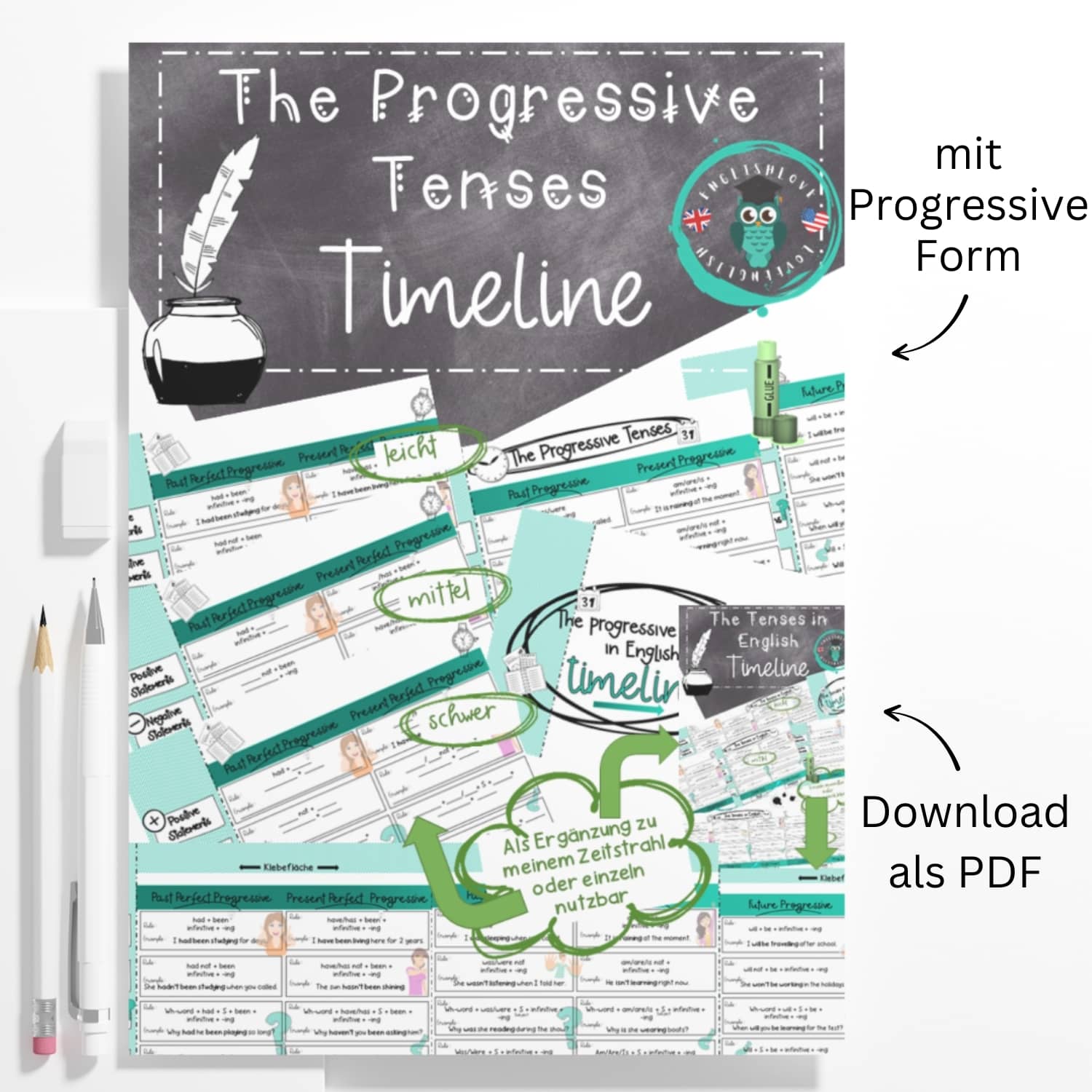 Tenses in English Unterrichtsmaterial Progressive Continuous Form