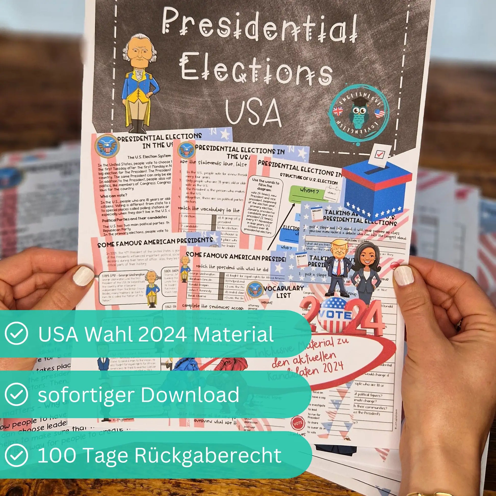 USA Wahl 2024 Unterrichtsmaterial Englisch Download PDF
