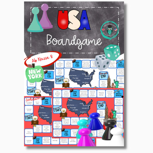 USA Brettspiel Klasse 8 Englisch Unterrichtsmaterial