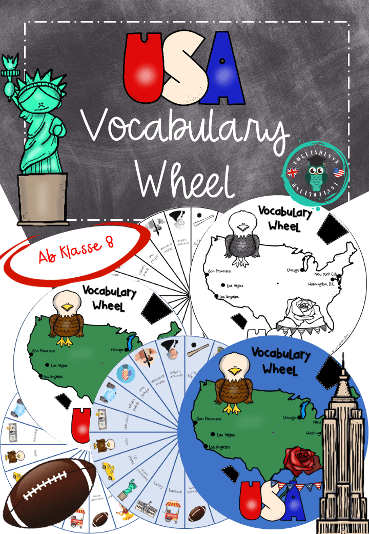 USA Unterrichtsmaterial Klasse 8 Vocabulary Wheel