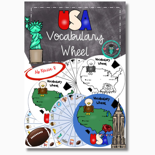 USA Unterrichtsmaterial Klasse 8 Vocabulary Wheel für Englischlehrer. PDF