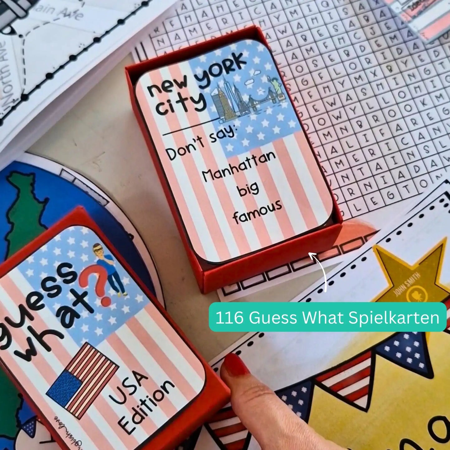 USA Unterrichtsmaterial Spiel 116 Guess What Spielkarten Don't say it Tabu