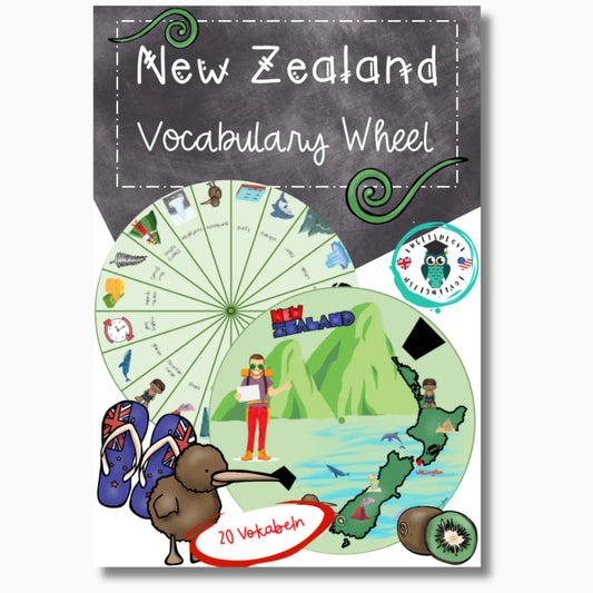 Vocabulary Wheel New Zealand Wortschatz Unterrichtsmaterial für Englischlehrer