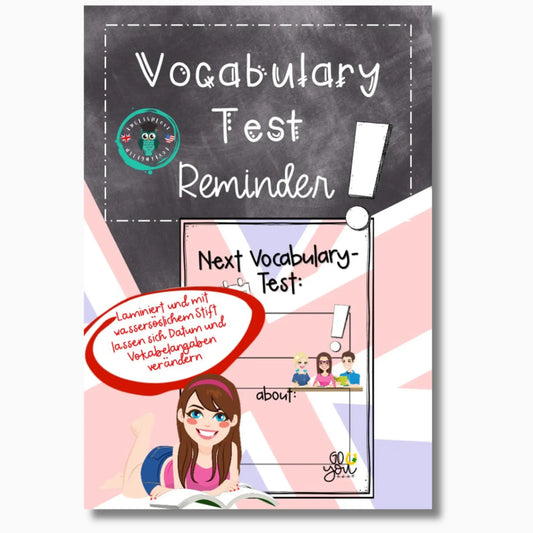 Reminder Klassenzimmer Englisch Vokabeltest 