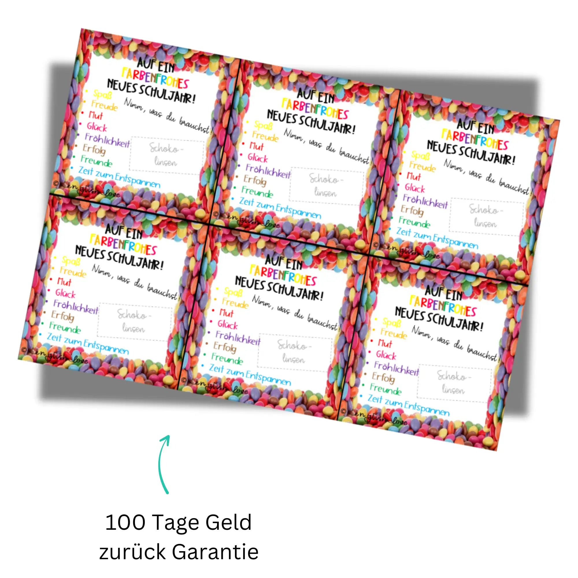 Geschenk Schuljahresbeginn Vorlage