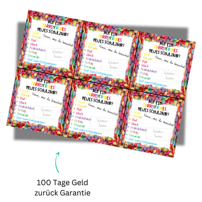 Geschenk Schuljahresbeginn Vorlage