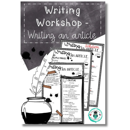 Unterrichtsmaterial Writing an article für Englischlehrkräfte. Klasse 7 - 10 Englischunterricht. Article Übung & Arbeitsblatt