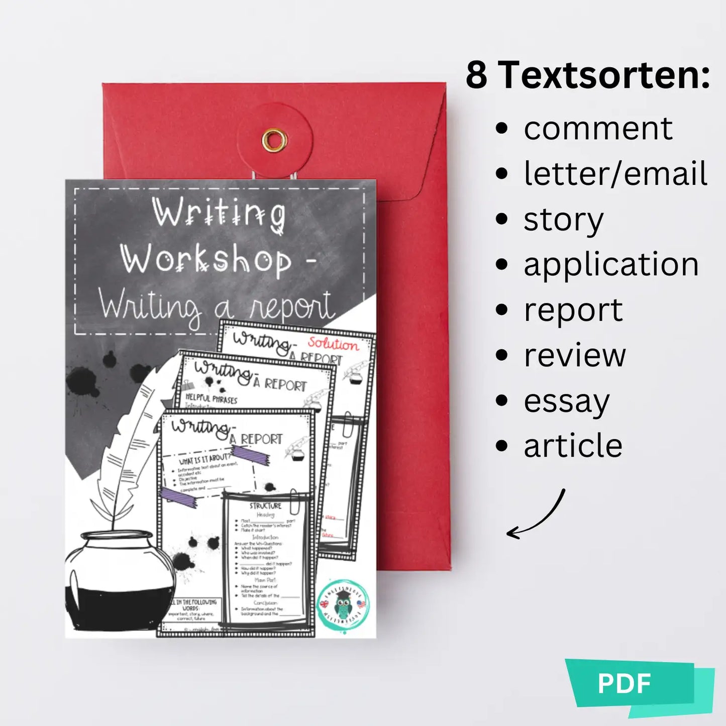 Writing Skills für Englischlehrkräfte. 8 Textsorten Übungen, Aufgaben, Arbeitsblätter