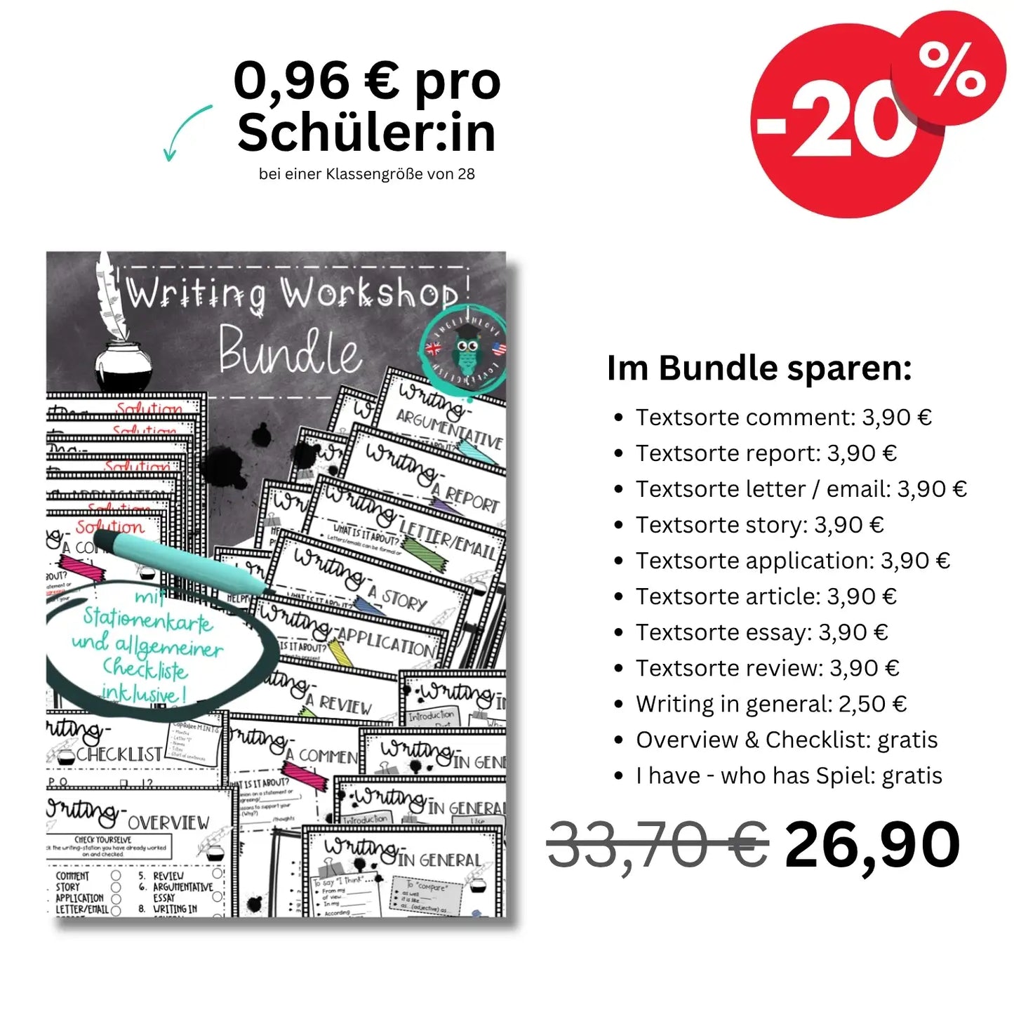 20% Rabatt für Englischlehrkräfte Bundlepreis