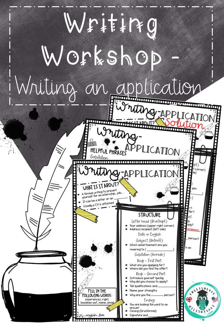 Writing Workshop application Deckblatt