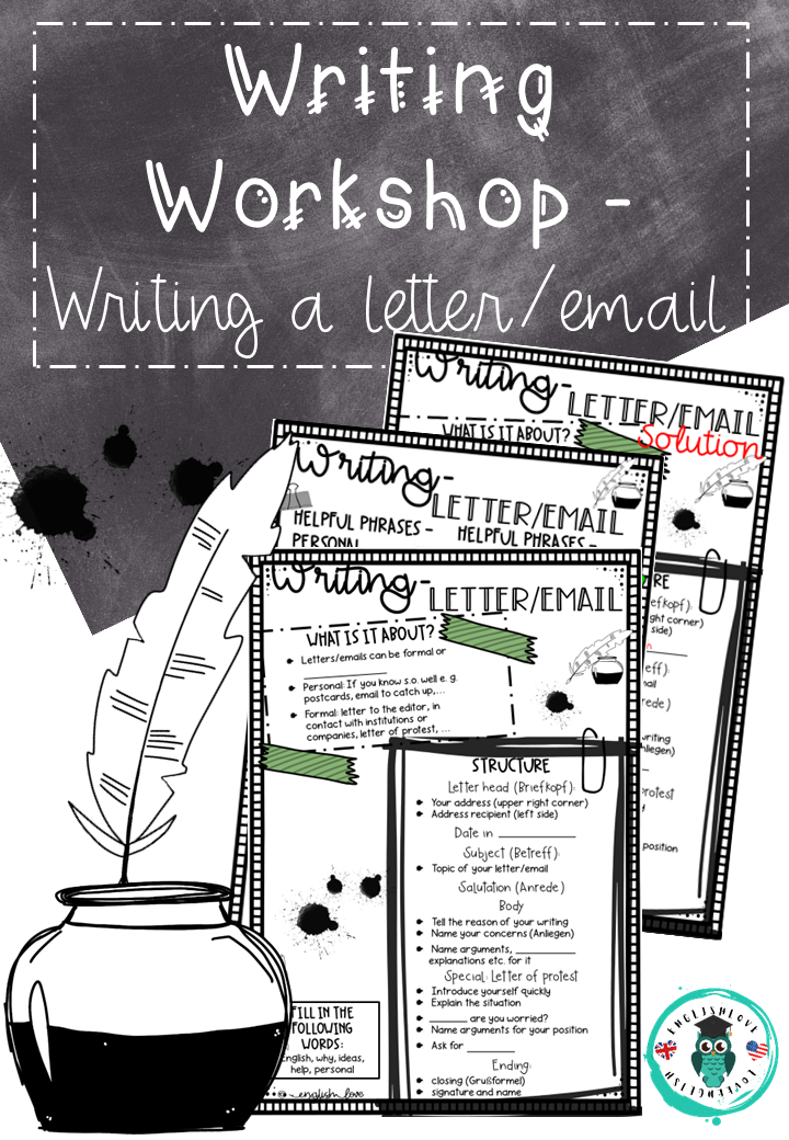 Writing Workshop letter/e-mail Deckblatt