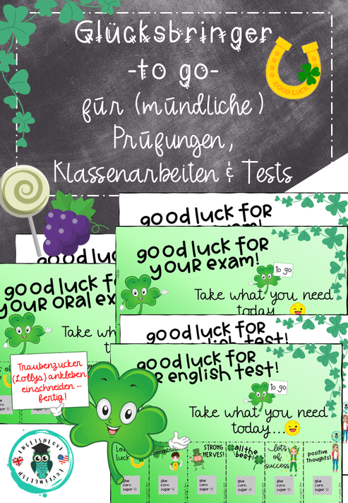 Glücksbringer Englisch Prüfungen & Tests (DIY Vorlage) englishlove