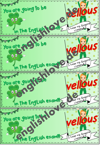 Glücksbringer grün Abschlussprüfung Englisch
