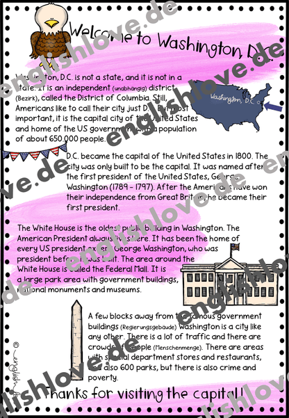 USA Unterrichtsmaterial Washington D.C. Infotext